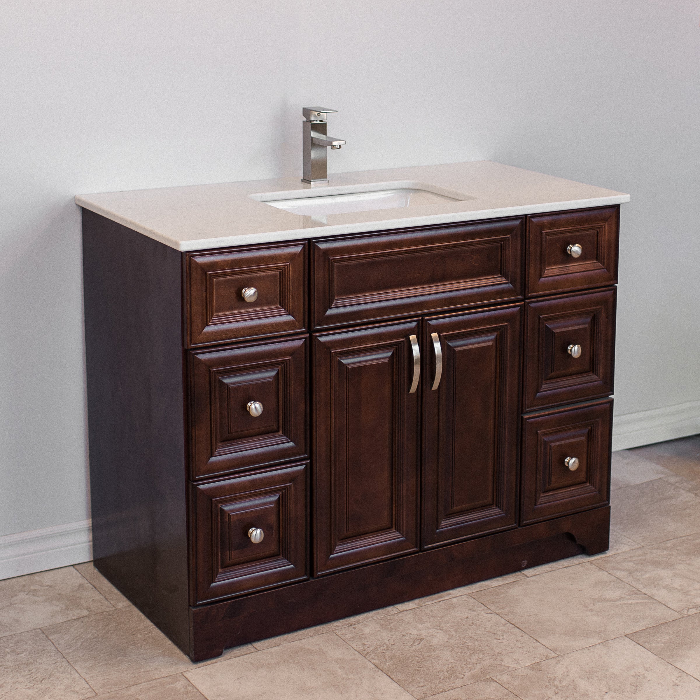 Vanity With Riser Raised Panel Vanity Collection – Gus's Kitchen and Bath